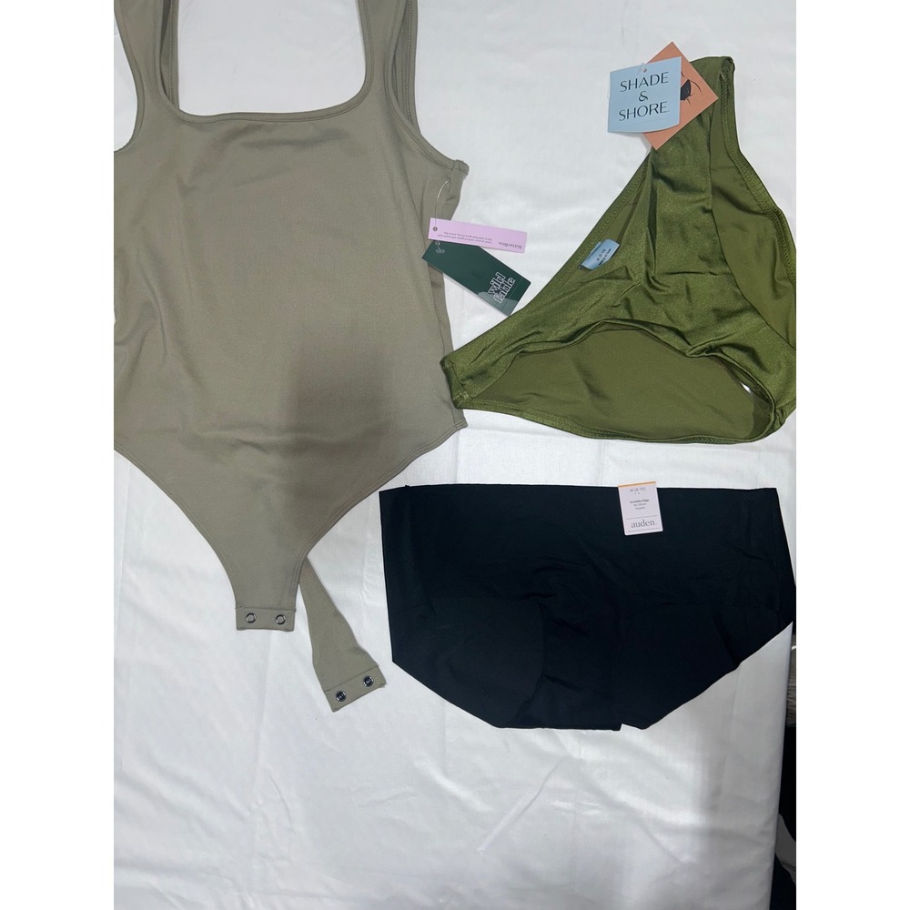 NWT Target Bundle Wild Fable Bodysuit Shade & Shore Bikini Auden Panty Medium
